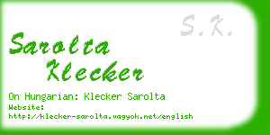 sarolta klecker business card